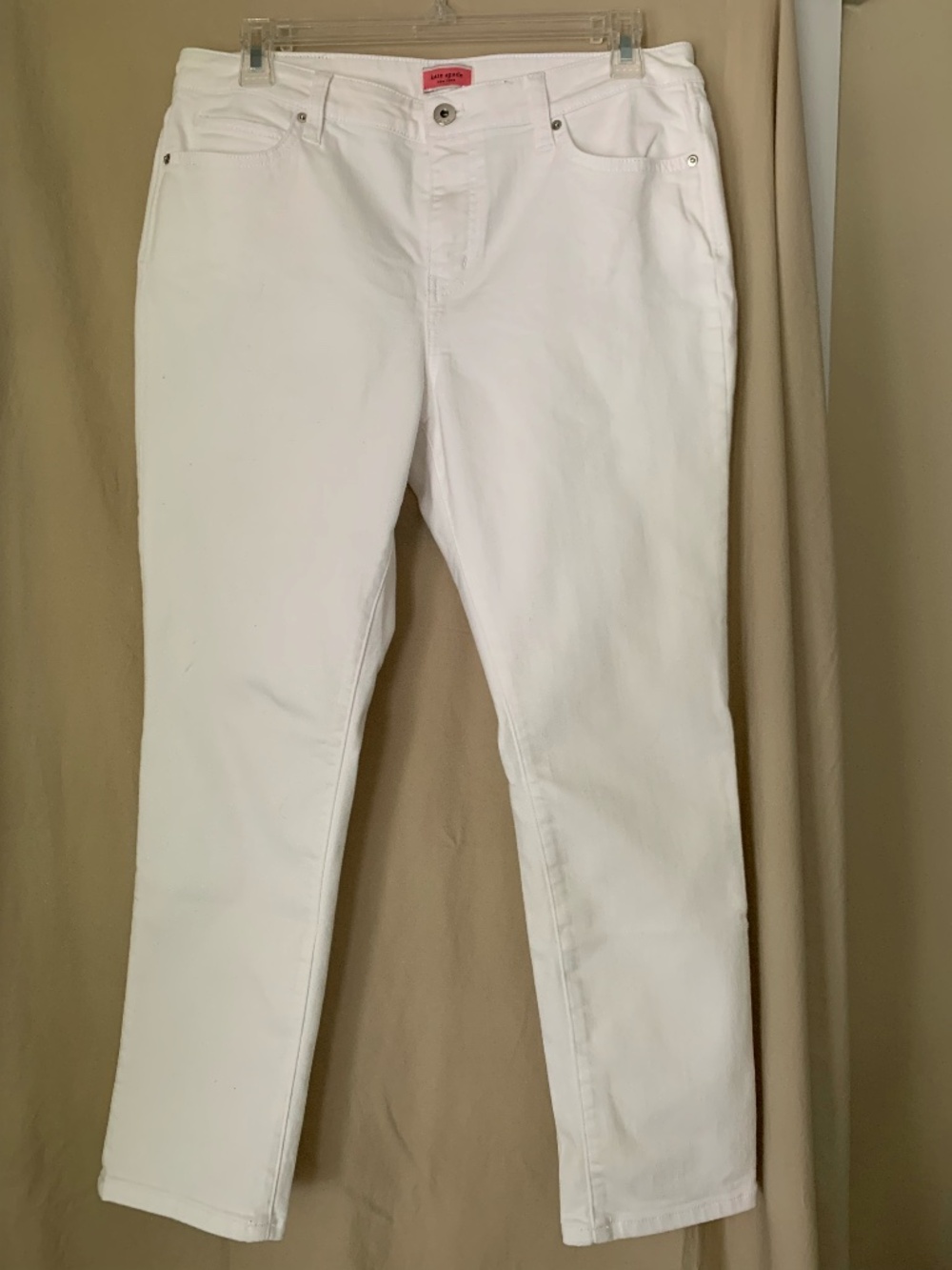 kate spade straight leg white denim 5 pocket style jeans
